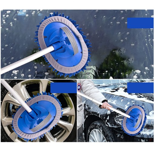 ТЕЛЕСКОПИЧЕСКАЯ ЩЕТКА ДЛЯ МЫТЬЯ АВТОМОБИЛЕЙ АВТОБУСОВ МЯГКАЯ ШВАБРА 160см