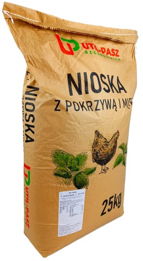 PASZA DLA KUR NIOSEK 25KG MIESZANKA KARMA KRUSZONKA Z POKRZYWĄ I MIĘTĄ