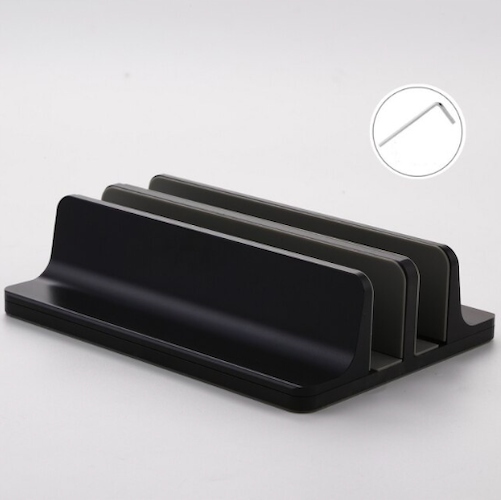 Алюминиевая подставка с 2 слотами ЧЕРНАЯ VAZIO для ноутбука MacBook Tablet iPad (N17-2-B)