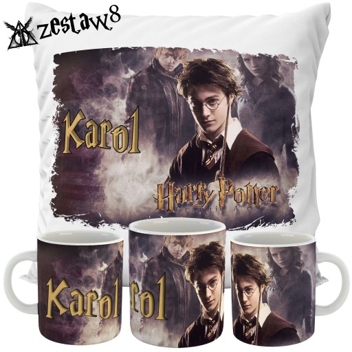ZESTAW KUBEK + PODUSZKA HARRY POTTER IMIĘ PREZENT