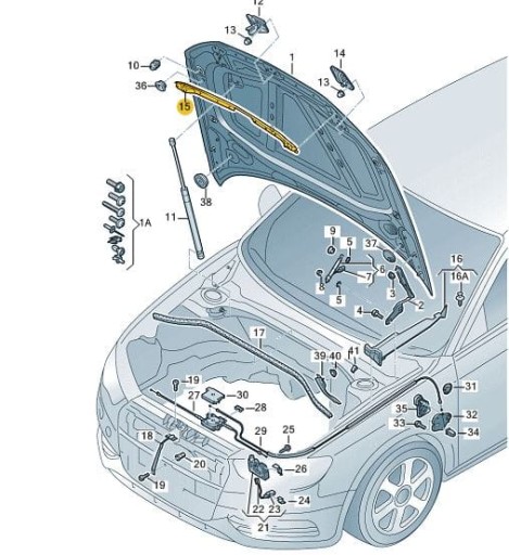 Прокладка капота Audi A3 2013-2020 гг.