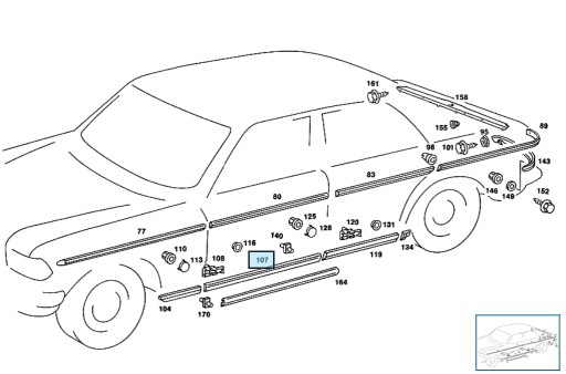 MERCEDES W123 ХРОМИРОВАННАЯ НАКЛАДКА ДВЕРИ ЛЕВАЯ ПЕРЕДНЯЯ НОВАЯ