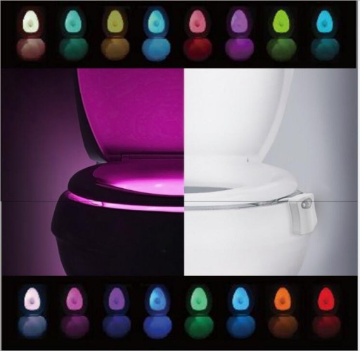 LAMPKA LED DO WC DO TOALETY ŚWIATEŁKO NA NOC CZUJNIKRUCHU ŚWIATŁA