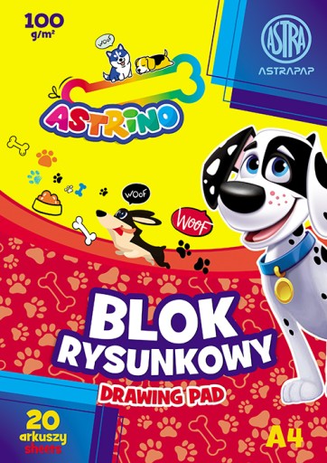 ASTRINO BLOK RYSUNKOWY A4 20 biały z pieskiem