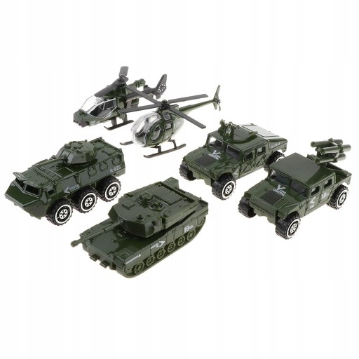 Набор игрушек из 6 военных машин, 1:87, литье под давлением