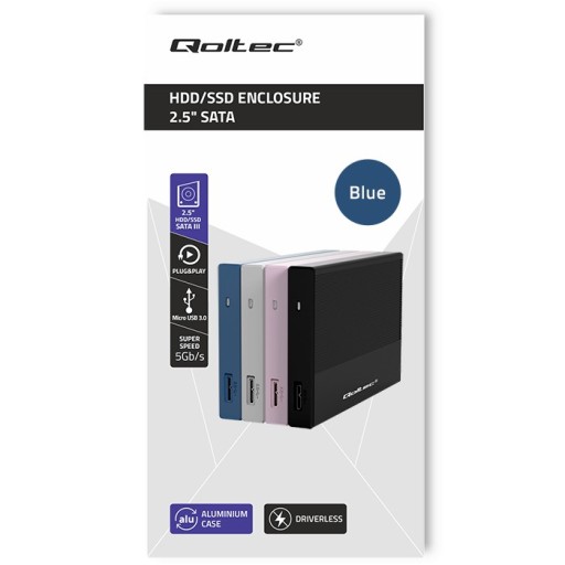 Алюминиевый корпус SSD HDD 2,5 дюйма SATA USB 3.0 5 Гбит/с 2 ТБ