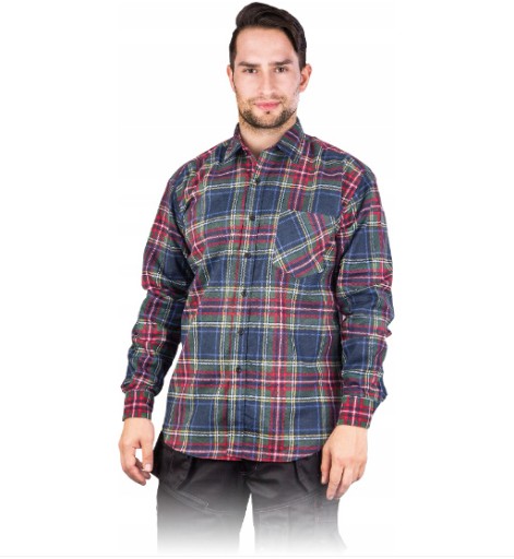 KOSZULA MĘSKA FLANELOWA w kratę robocza mocna KF-MC r. XXL