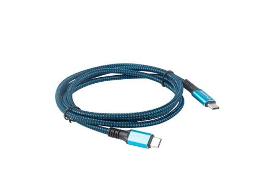 КАБЕЛЬ USB-C M/M USB4 1,2 М 100 Вт 8K 30 Гц ЧЕРНО-СИНИЙ LANBERG