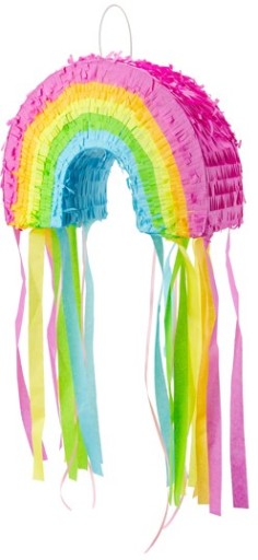 PINIATA NA URODZINY TĘCZY TĘCZA Z FRĘDZLAMI PINATA URODZINOWA DLA DZIECI