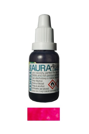 Tusz alkoholowy AURA INK Renesans do szkła metalu różowy 15ml 130 MAGENTA