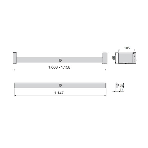 Светодиодная штанга для гардероба 1158MM CASTOR EMUCA MAT