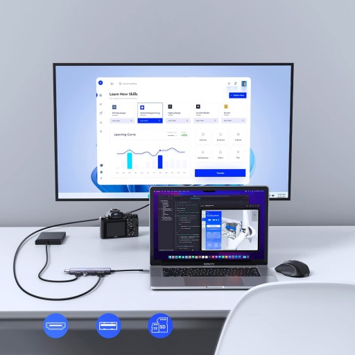 АДАПТЕР-ХАБ UGREEN USB-C — 3x USB 3.2 HDMI 4K 60 Гц 4K SD TF КАРТРИДЕР