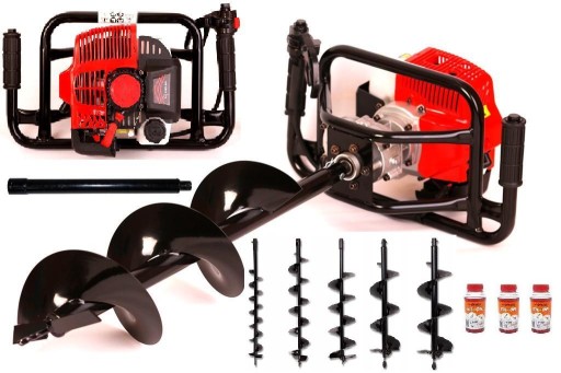 БЕНЗИНОВАЯ ДРЕЛЬ ДРЕЛЬ RITCH 7HP 4 СВЕРЛА 50СМ