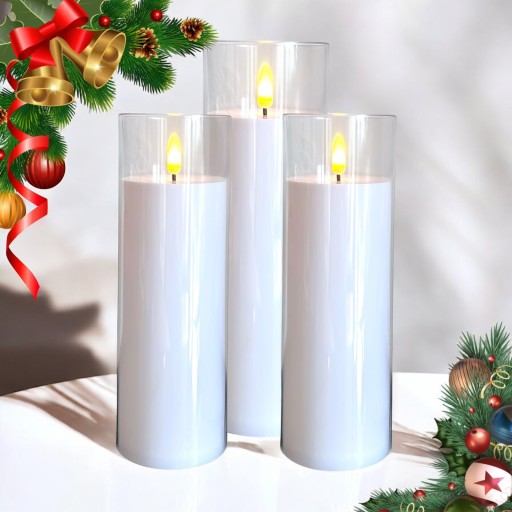 3X ŚWIECZKA LED EFEKT PŁOMIENIA WIECZNA ŚWIECA WKŁAD EKO ZESTAW 212122