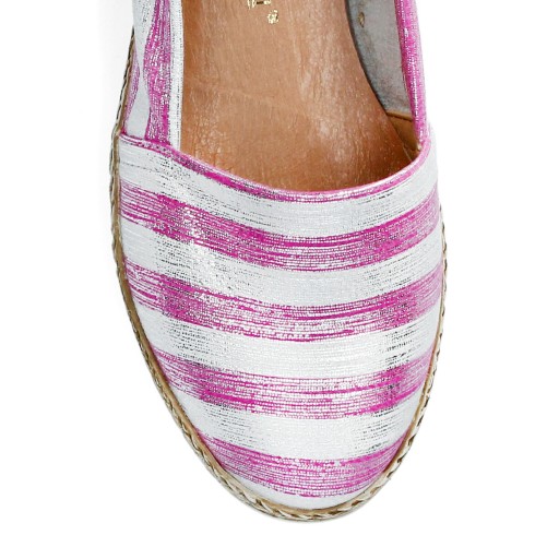 Arturo Vicci Espadryle różowo srebrne 38