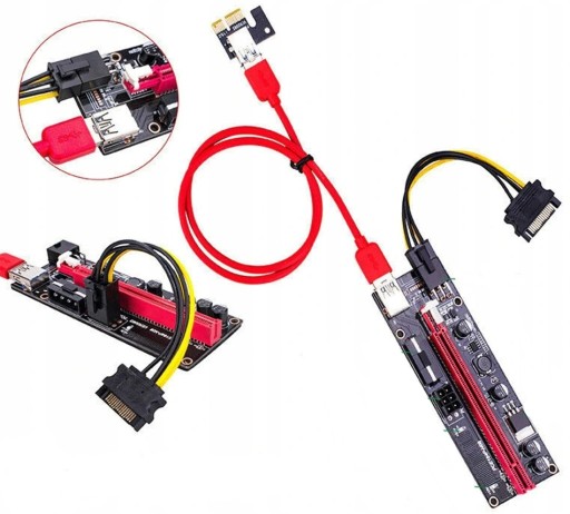 Удлинитель 009S GOLD USB 3.0 PCI-E 1x–16x 6-контактный SATA