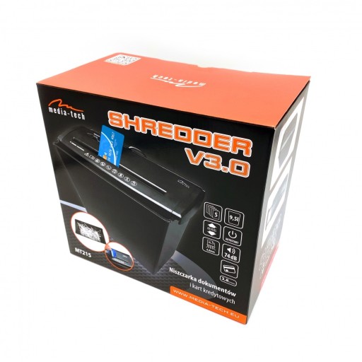 Уничтожитель документов Shredder V3.0 6,8 мм, корзина 9