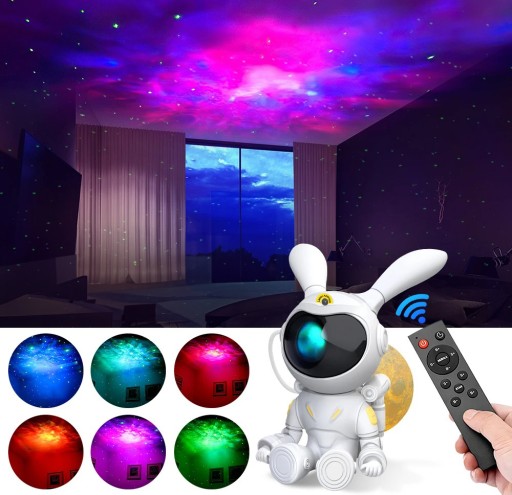 ЗВЕЗДНЫЙ ПРОЕКТОР НОЧНИК ДЛЯ ДЕТЕЙ LED ЛАЗЕРНЫЙ КРОЛИК КОСМОНАВТ