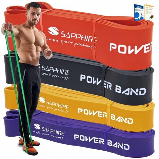 POWER BAND RESISTANCE РЕЗИНА ПРОЧНАЯ ТРЕНИРОВОЧНАЯ ЛЕНТА ДЛЯ УПРАЖНЕНИЙ 28-80 КГ САПФИР