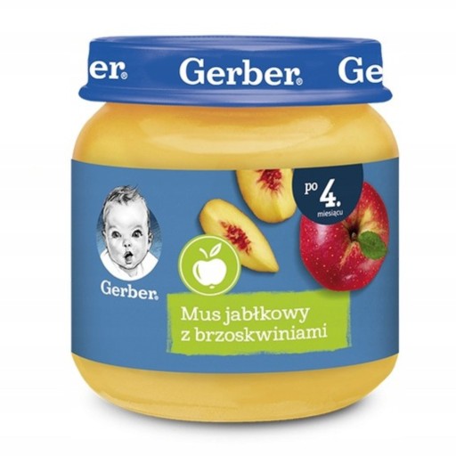 GERBER Десертный яблочный мусс с персиками 125 г