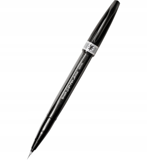 Pędzelowe PISAKI do MALOWANIA Mazak w Pędzelku Brush Sign Pen Artist Szary