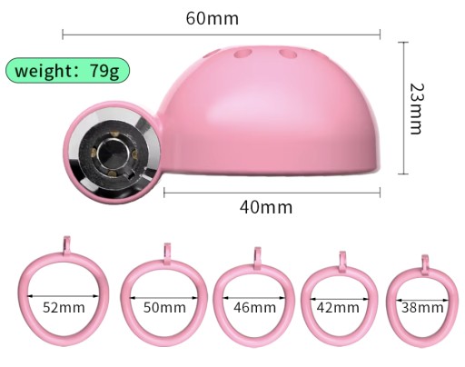 Pas cnoty Chastity Belt klatka na penisa 5 Oringów + Stalowy Dilator
