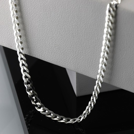 Męski Łańcuszek, Pancerka Diamentowana 60 cm 3,8 mm Srebro 925 plus Gratis