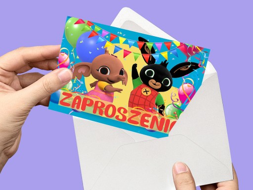 ZAPROSZENIE BING NA URODZINY DZIECKA + KOPERTA GRATIS