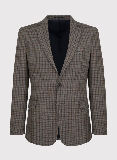 Куртка мужская шерстяная, коричневая, Slim Fit Pako Lorente, размер. 50/182