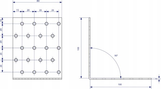 Уголок столярный KM12 100x100x80 50шт.