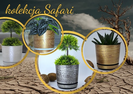 Вазон Safari PEARL 14 см с подставкой, необычная фактура беленой доски