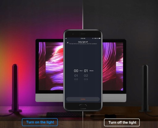 RGB светодиодный неон с управлением через приложение/музыкальным откликом 2 шт.