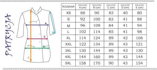 Fartuch medyczny z elastanem r. XXL