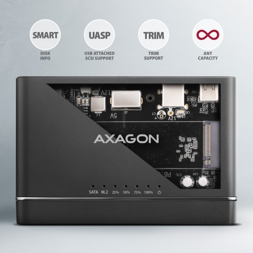 Адаптер ADSA-CC USB-C 10 Гбит/с NVMe M.2 2,5/3,5 SSD