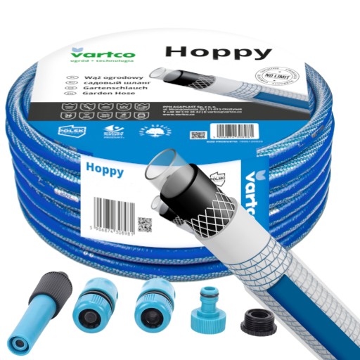 WĄŻ OGRODOWY 6-WARSTWOWY 36BAR 1/2'''' 20M + ZESTAW KOŃCÓWEK PRODUKT POLSKI