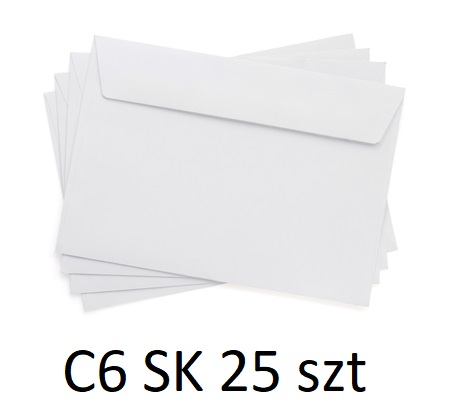 Белая бумажная конверты C6 25pcs SK