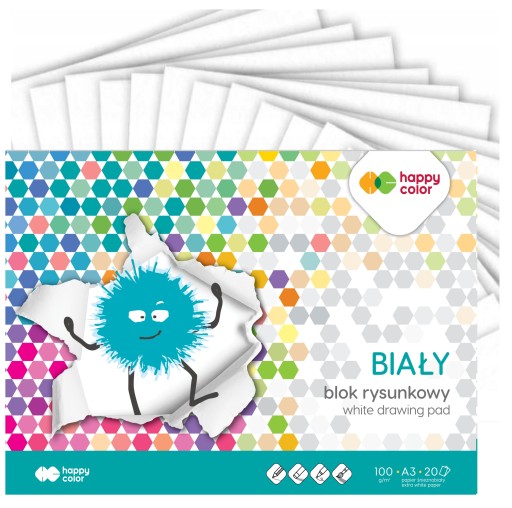 БЕЛЫЙ БЛОК ДЛЯ ЧЕРТЕЖА для школы А3 HAPPY COLOR Premium 100 г/м2 20 листов