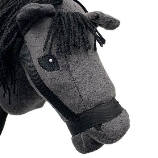 HOBBY HORSE Интерактивная плюшевая голова лошади на палочке со звуком, темно-графитовый