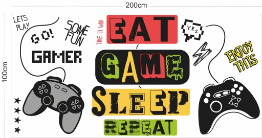 Наклейки на стену GAMER COMPUTER GAME 100X200см G1