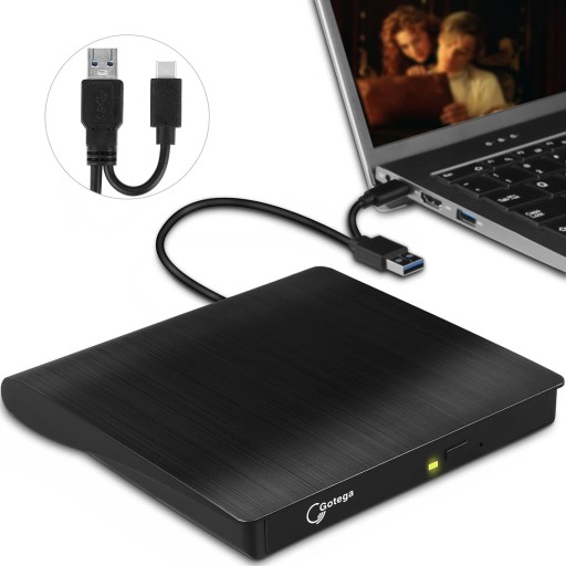 Zewnętrzny napęd DVD USB 3.0 TYPE C Napęd CD/DVD +/-RW Zewnętrzny napęd CD