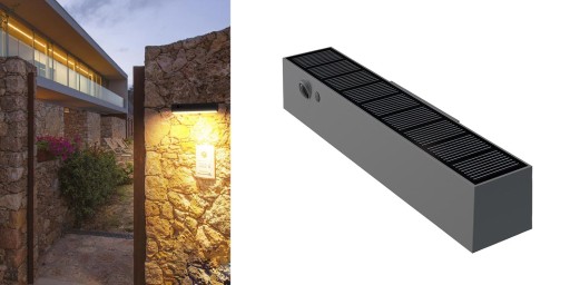 Solarna lampa naścienna podświetlenie SLC-24WL, oświetlenie numeru domu