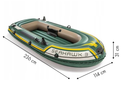 2-местный понтон Seahawk Насос Intex + лопасти 68347 МОДЕЛЬ 2024 г.