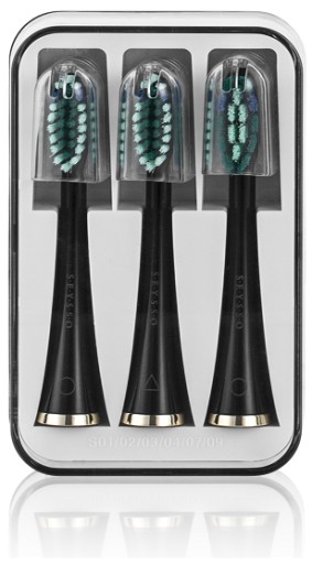 Звуковая зубная щетка SEYSSO GOLD BLACK, 3 насадки