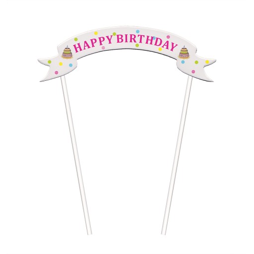 Baner urodzinowy na tort Happy Birthday babeczka