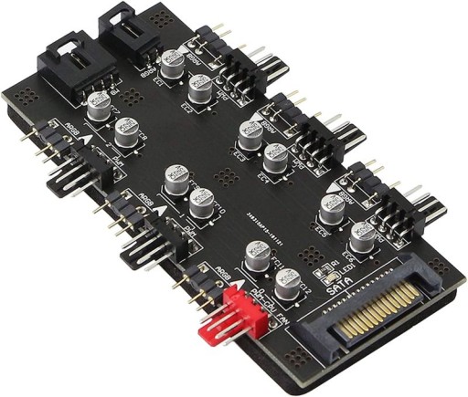 Концентратор SATA PWM + разветвитель aRGB на 6 вентиляторов