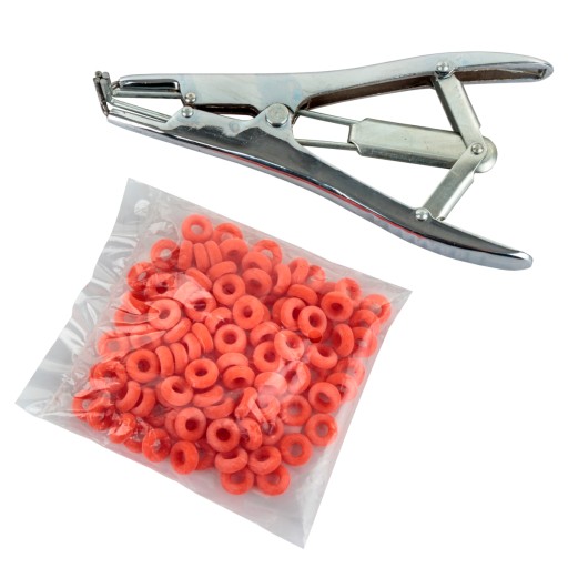 ZESTAW DO KASTRACJI TRZODY ELASTRATOR + 100 GUMEK