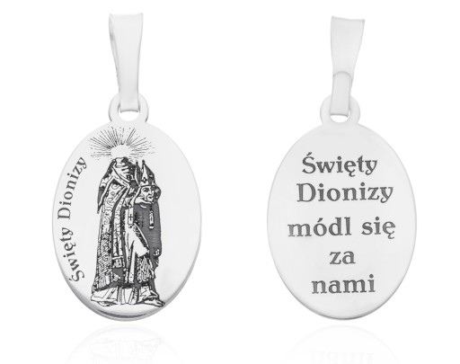 Серебряный медальон Ag 925 с родиевым покрытием Saint. Дионисий MDC076