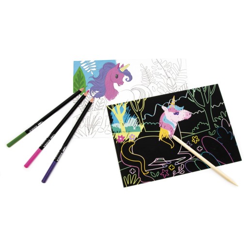 Книжка-раскраска и когтеточка 2 в 1 UNICORNS KIDEA