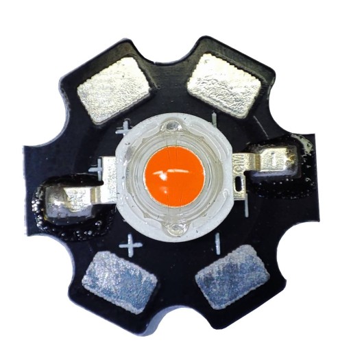 POWER LED 3W EPISTAR PFS PINK FULL SPECTRUM 45mil на печатной плате