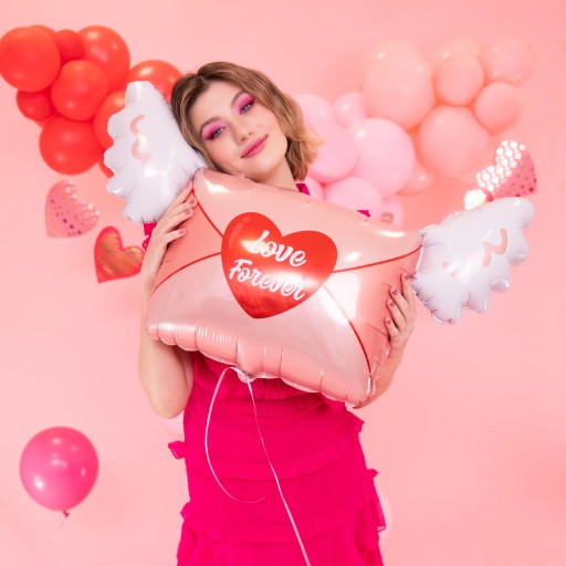 Balon foliowy List z napisem Love Forever - 64 x 89 cm